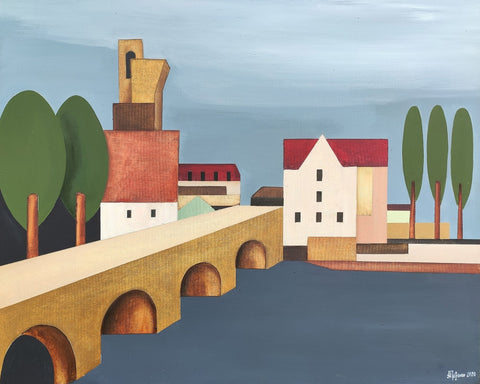 Bridge Town Scene
