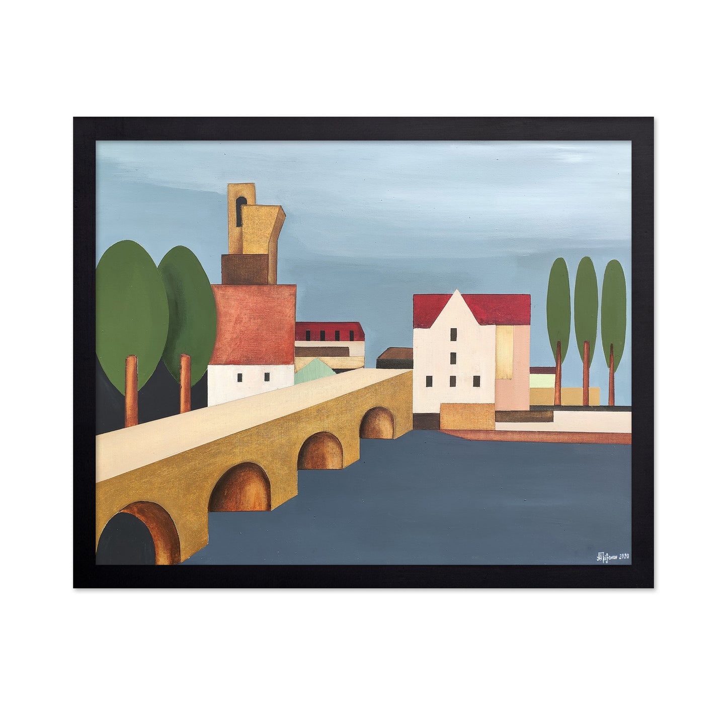 Bridge Town Scene