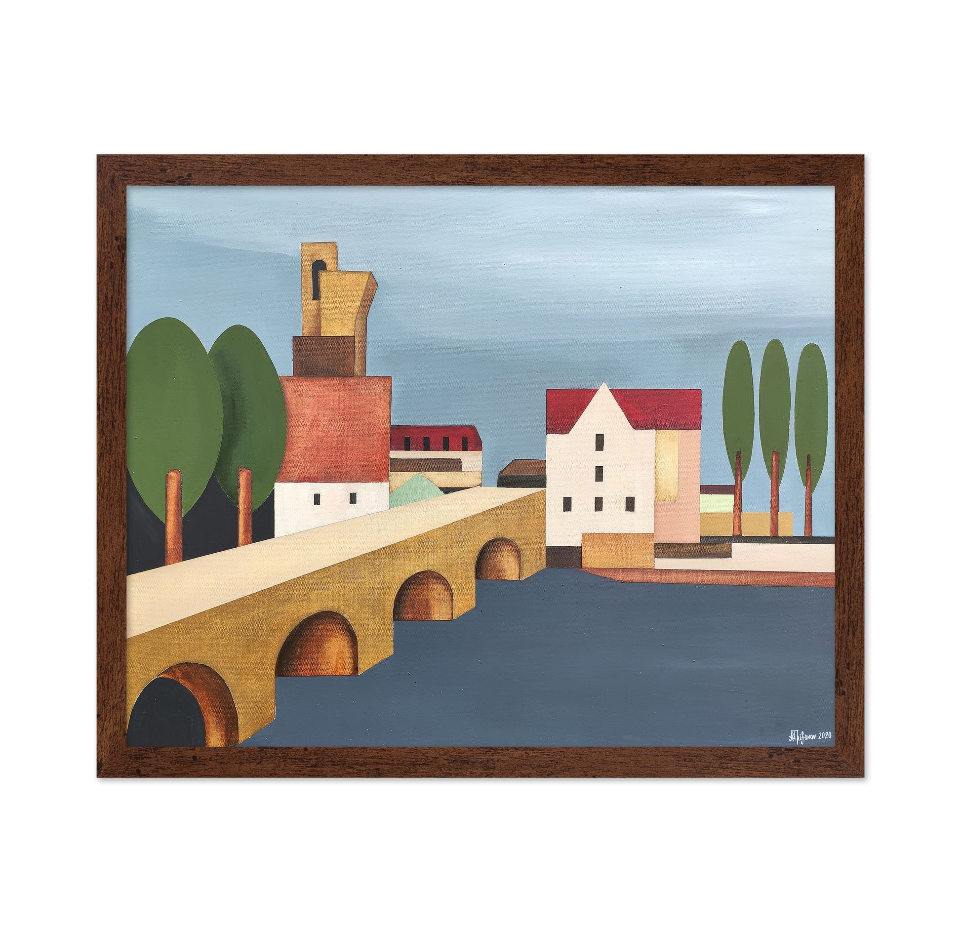 Bridge Town Scene