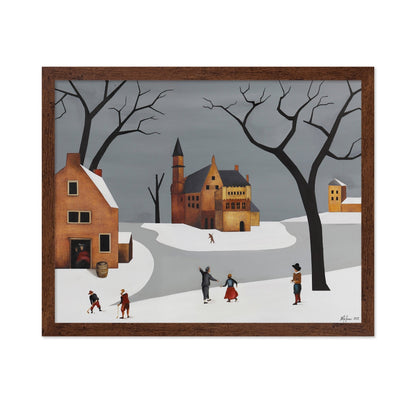 Winter Village Scene