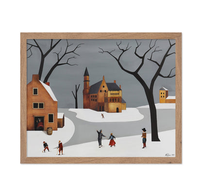 Winter Village Scene