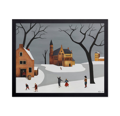 Winter Village Scene