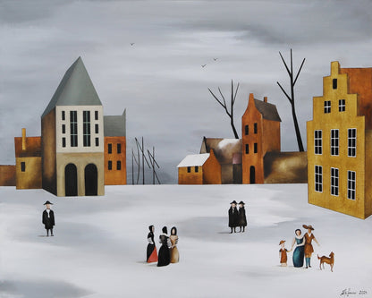 Snowy Village Gathering