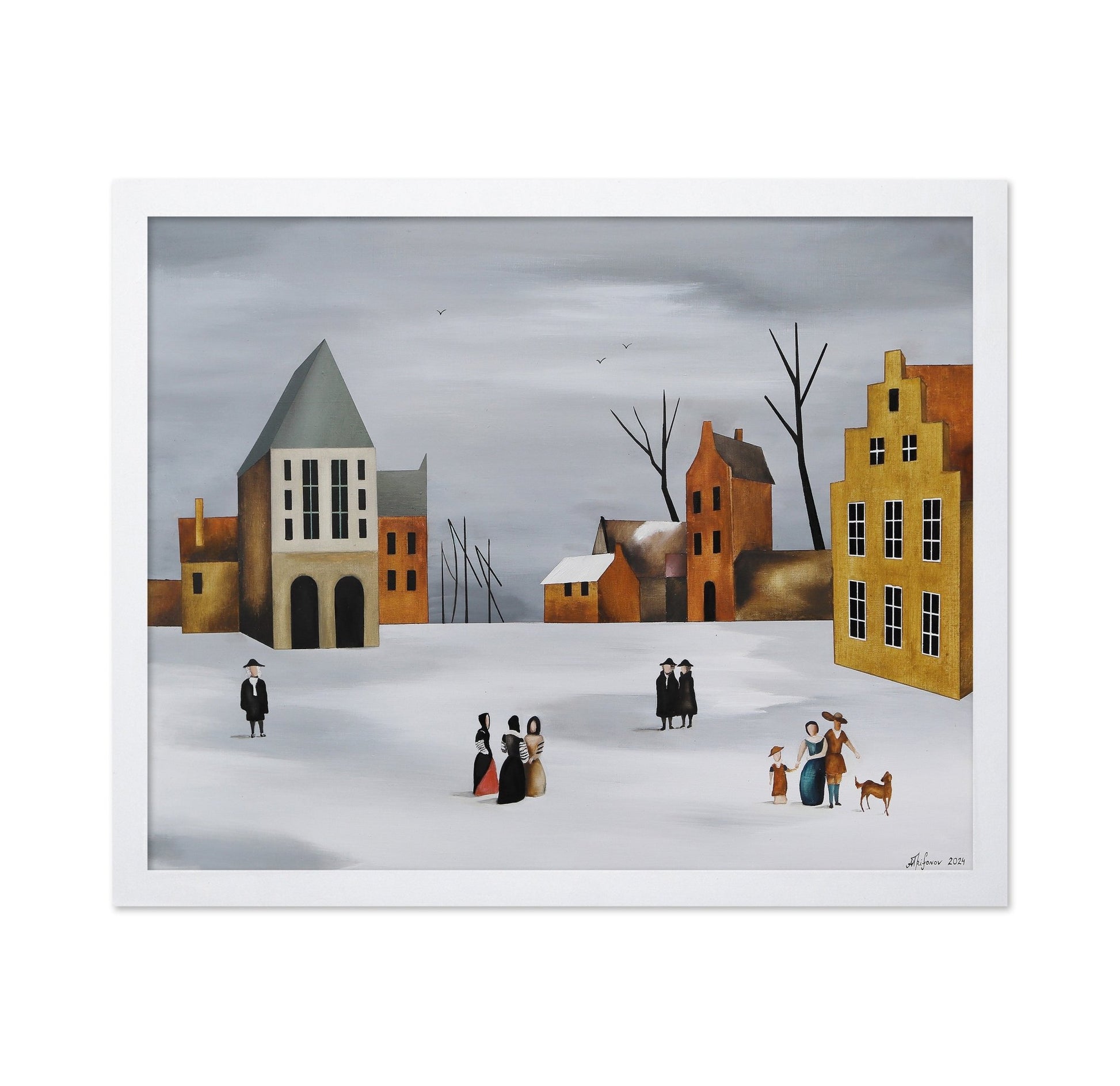 Snowy Village Gathering