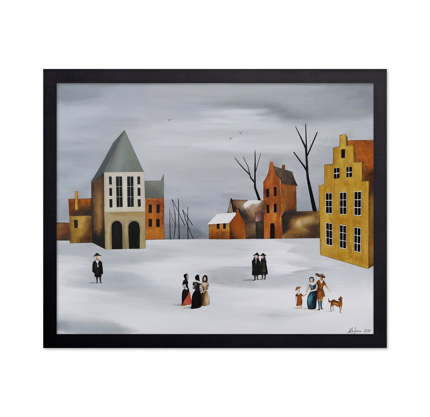 Snowy Village Gathering