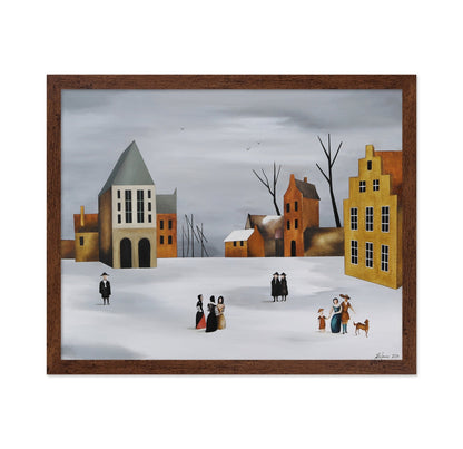Snowy Village Gathering