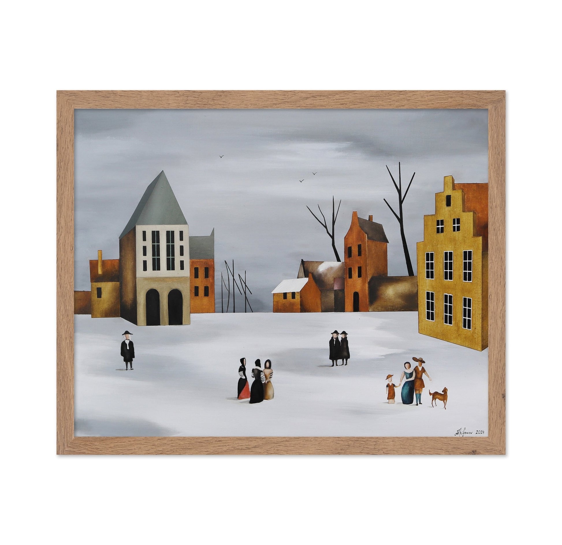 Snowy Village Gathering