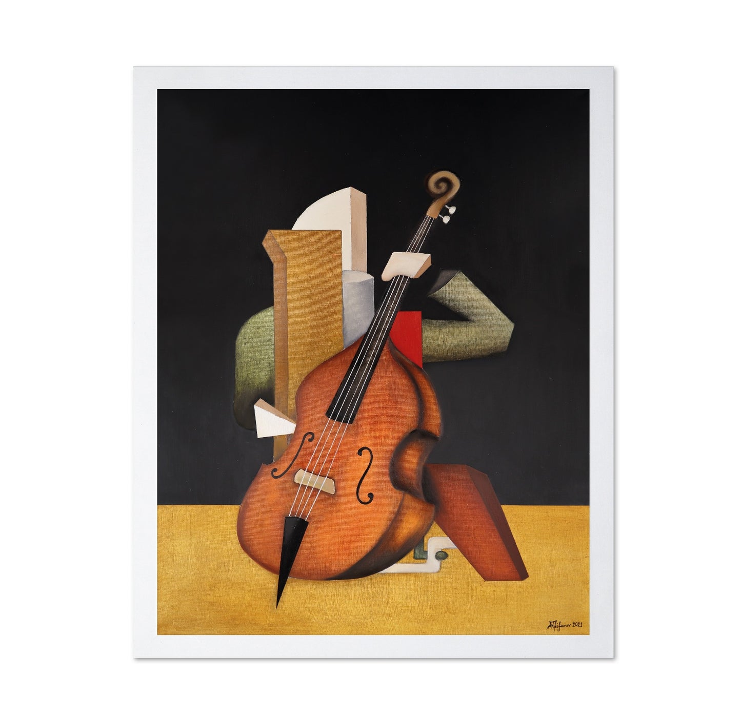Abstract Violin Player
