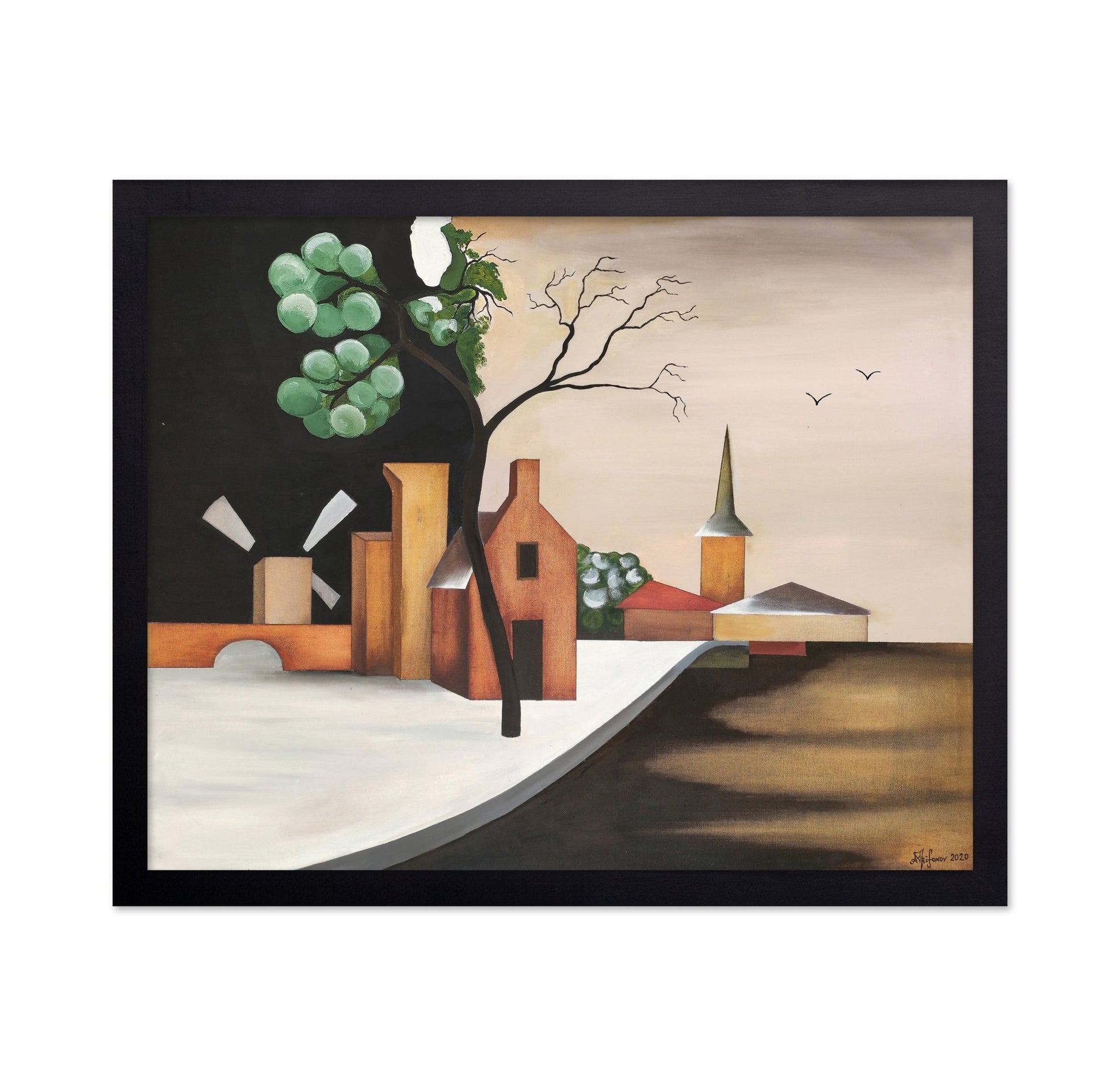 Abstract Village Scene