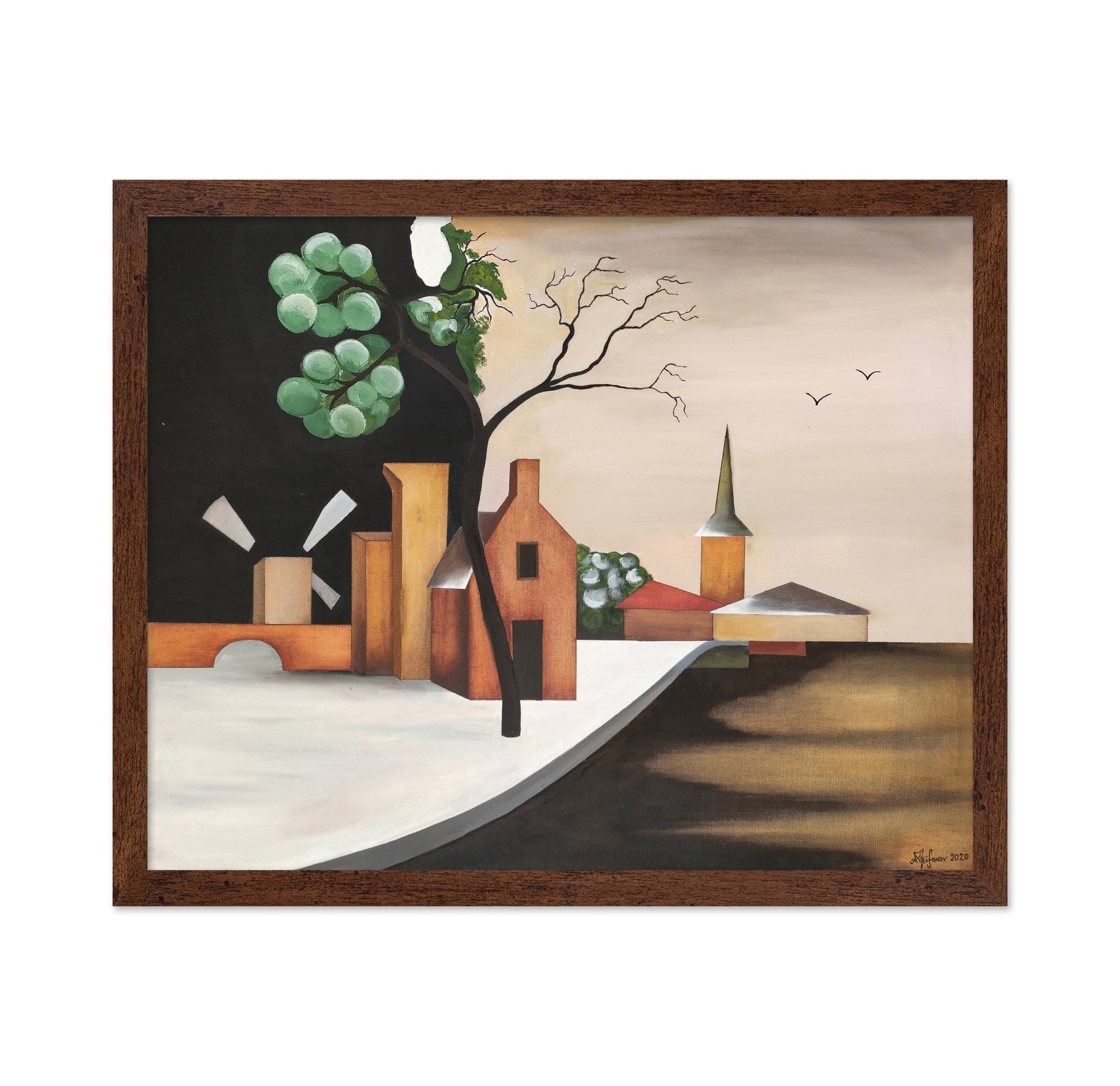 Abstract Village Scene