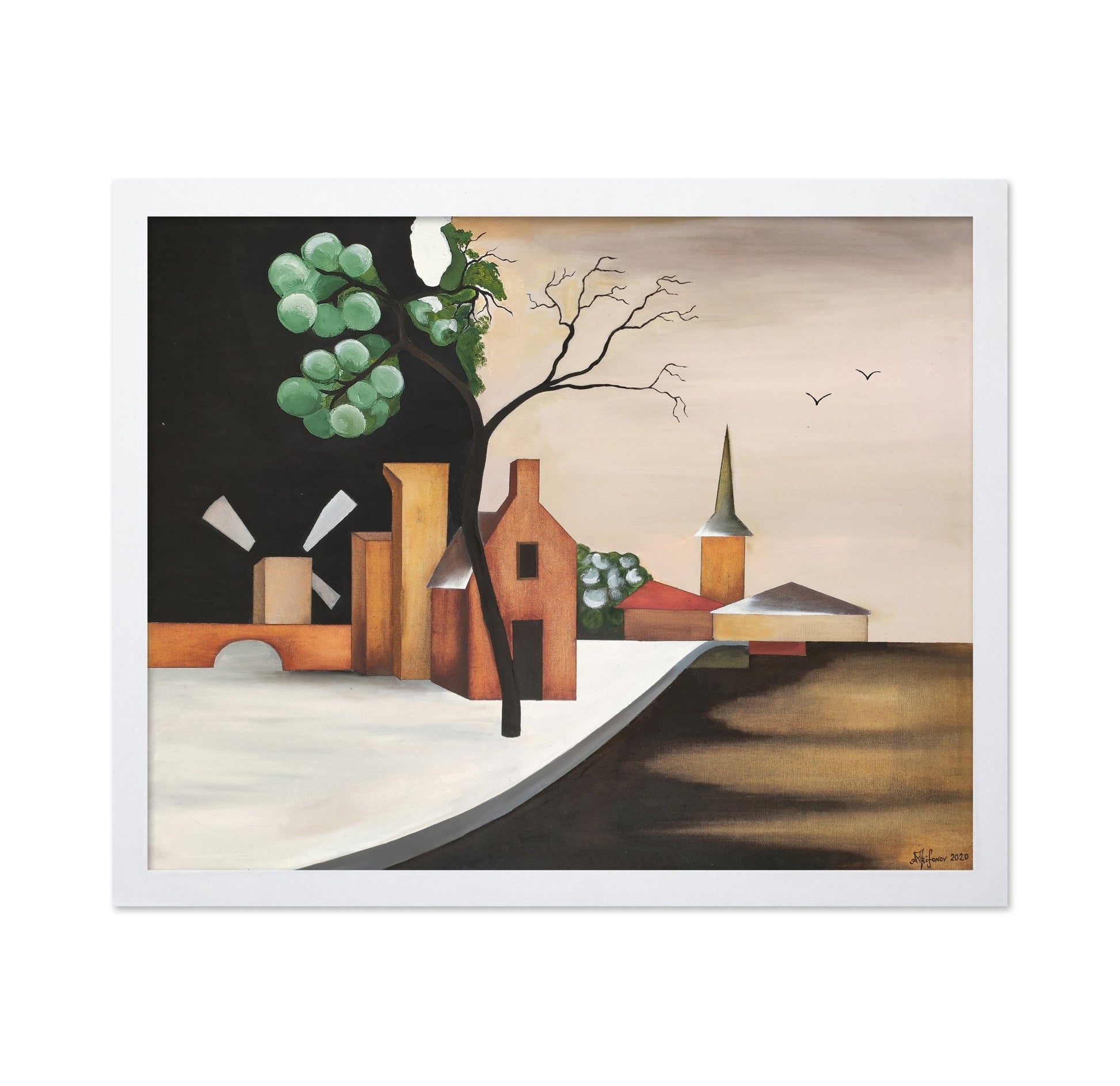 Abstract Village Scene