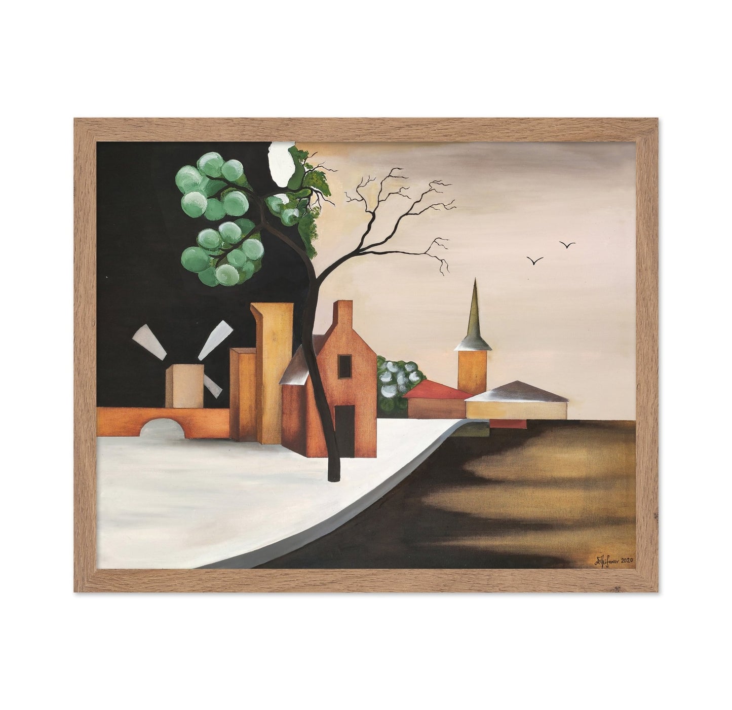 Abstract Village Scene