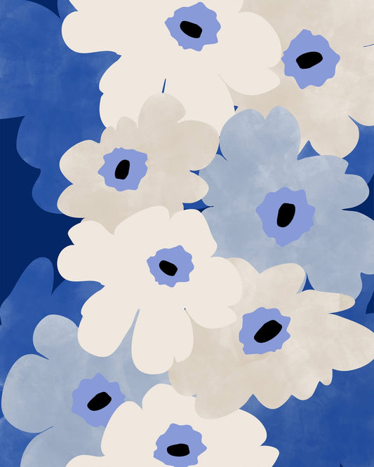 Blue Floral Shapes