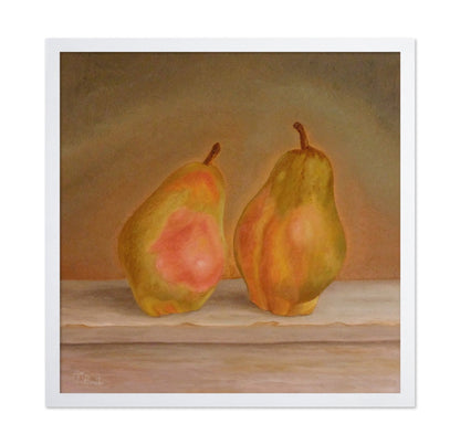Two Pears On Table
