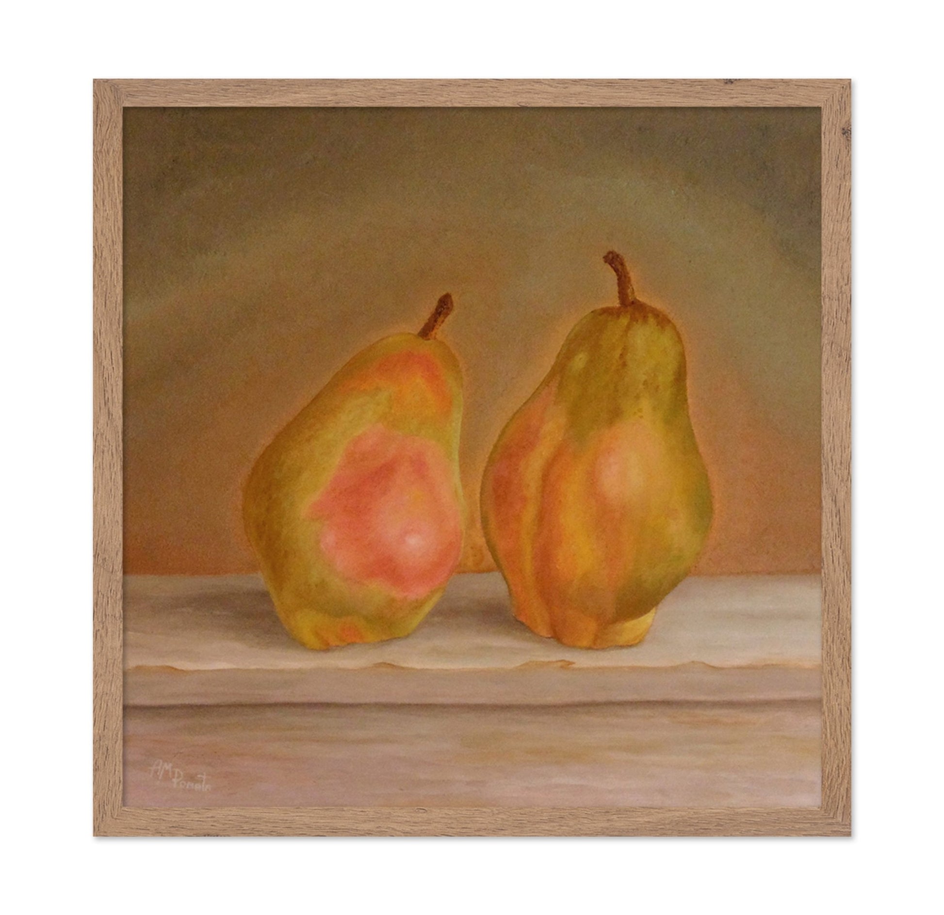 Two Pears On Table