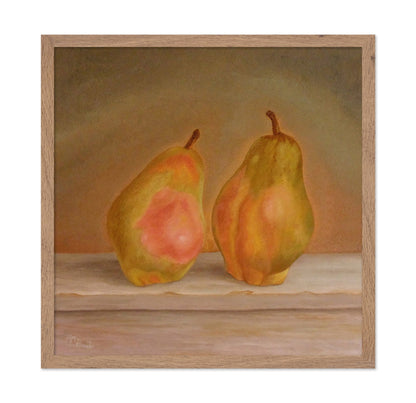 Two Pears On Table