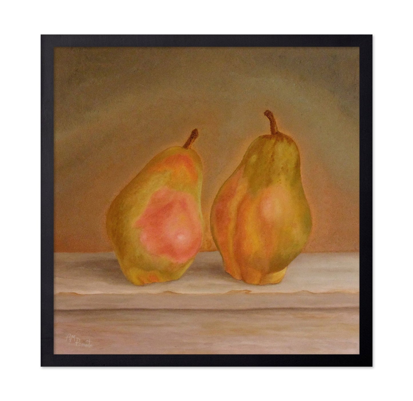 Two Pears On Table