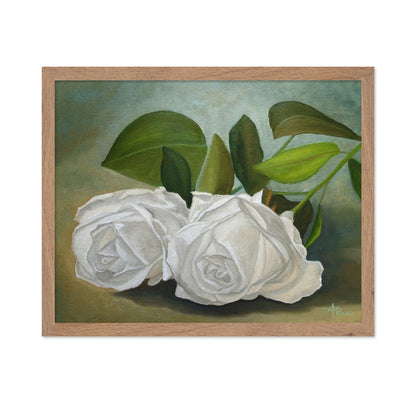 White Roses With Green Leaves