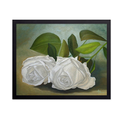 White Roses With Green Leaves