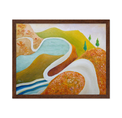 Abstract River Bend Landscape