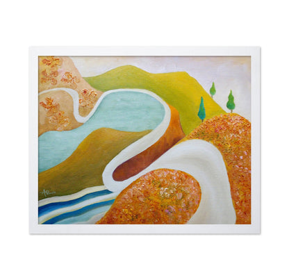 Abstract River Bend Landscape