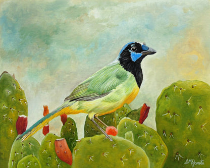 Colorful Bird on Cactus