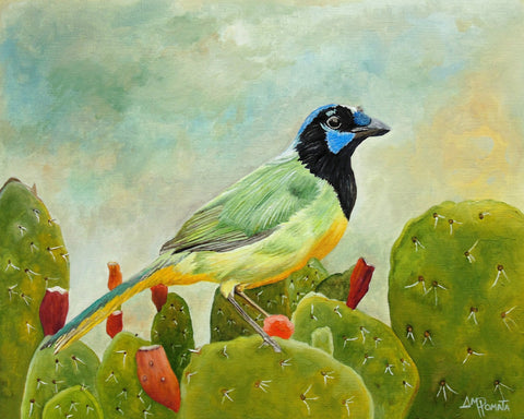 Colorful Bird on Cactus