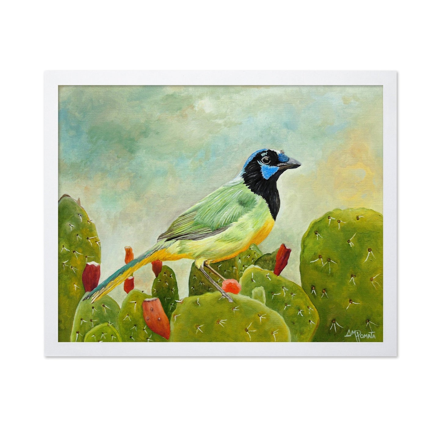 Colorful Bird on Cactus
