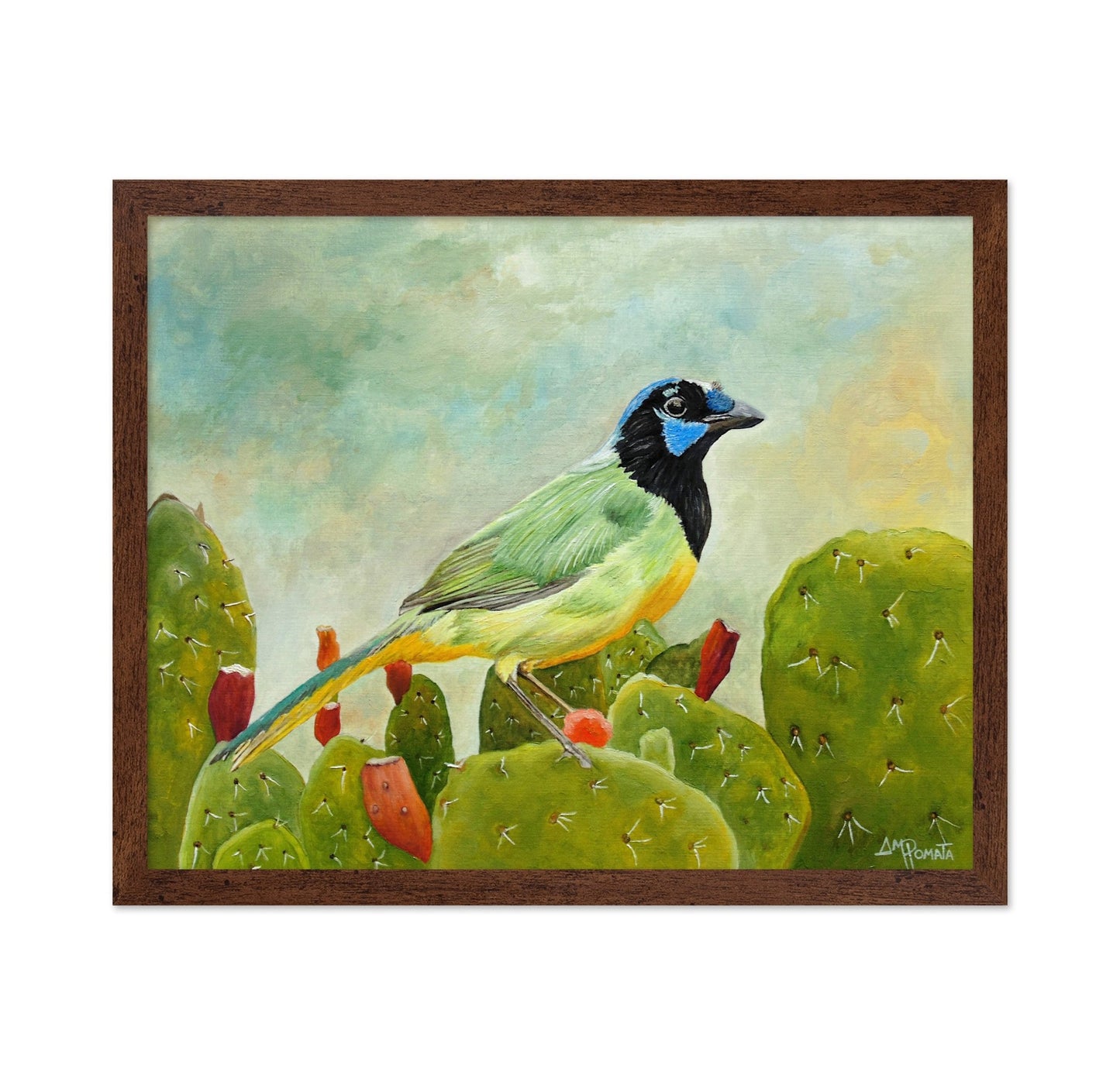 Colorful Bird on Cactus