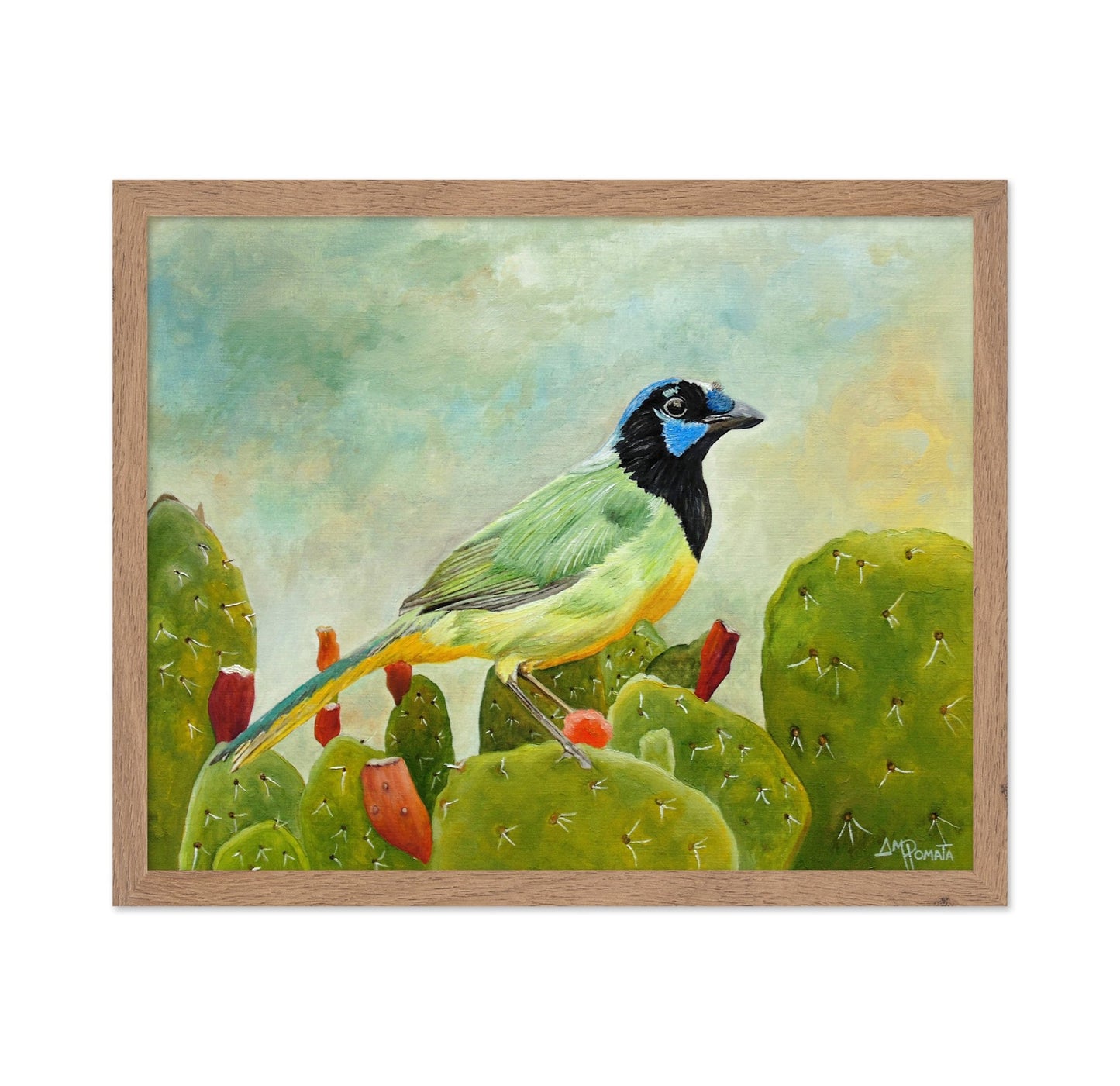Colorful Bird on Cactus