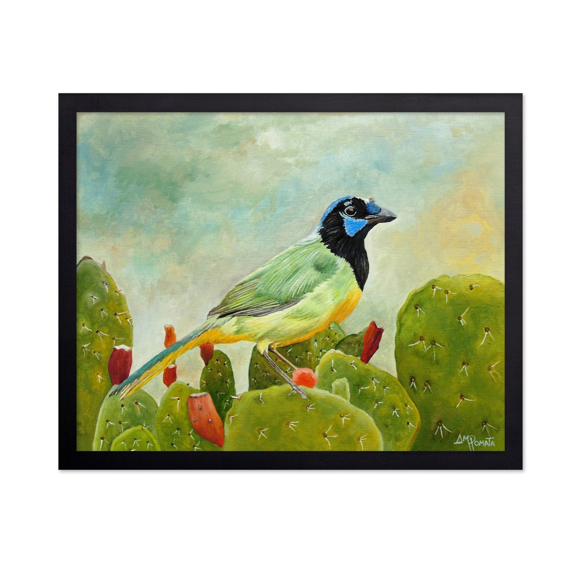 Colorful Bird on Cactus