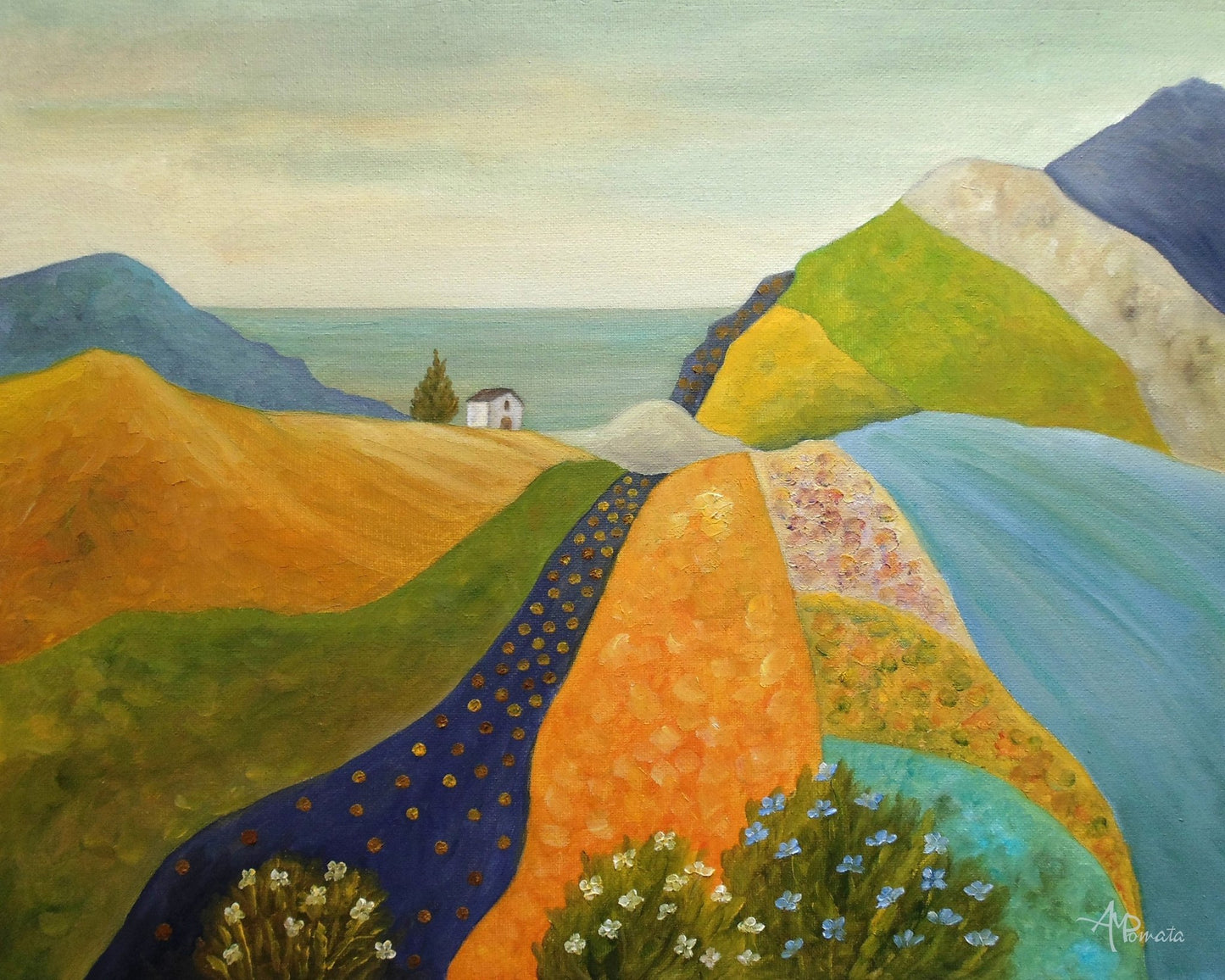 Colorful Hills By The Sea