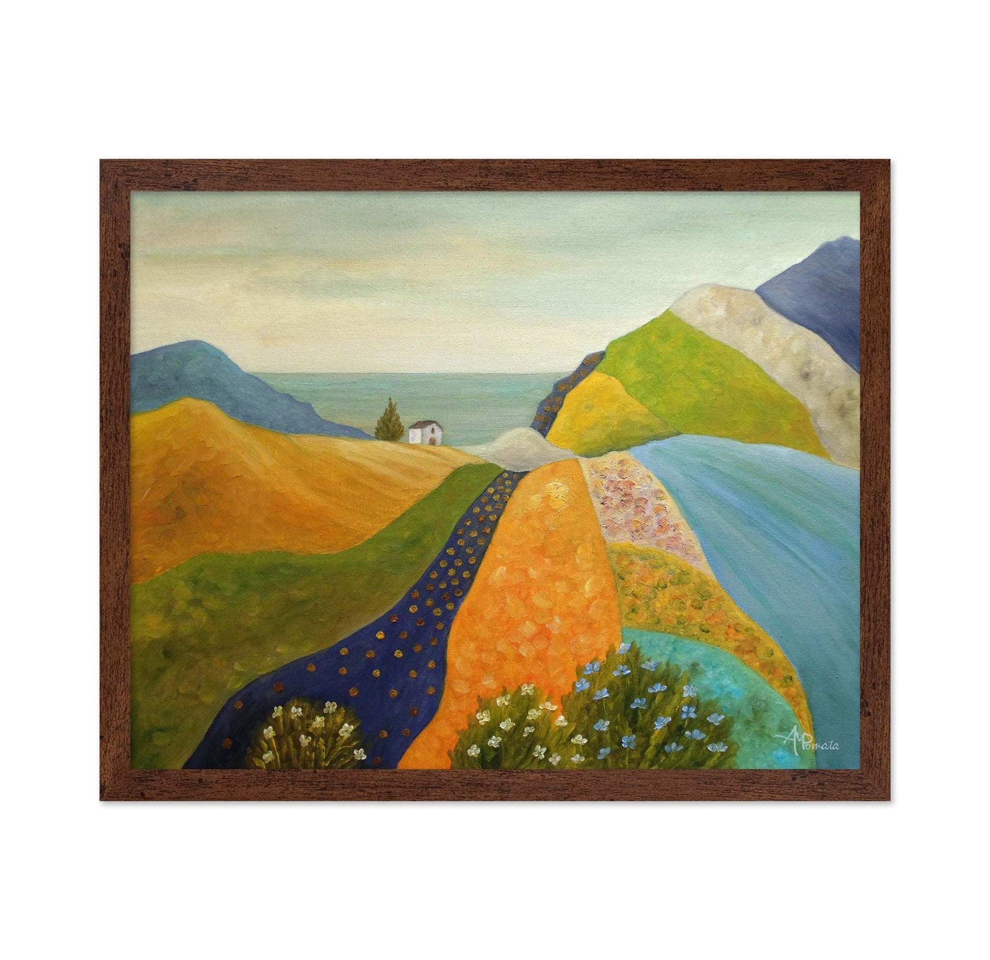 Colorful Hills By The Sea