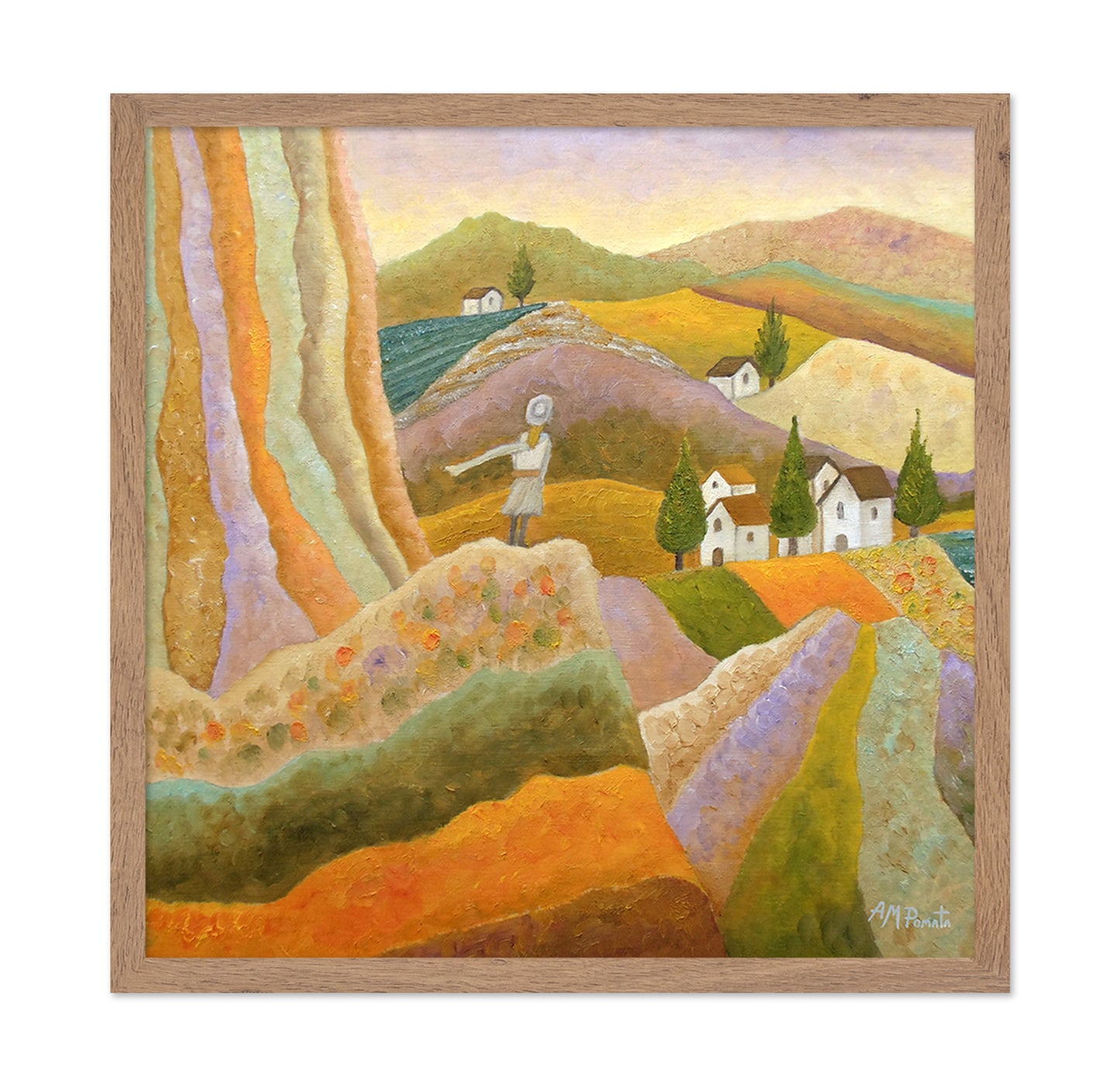 Woman Above Colorful Hills