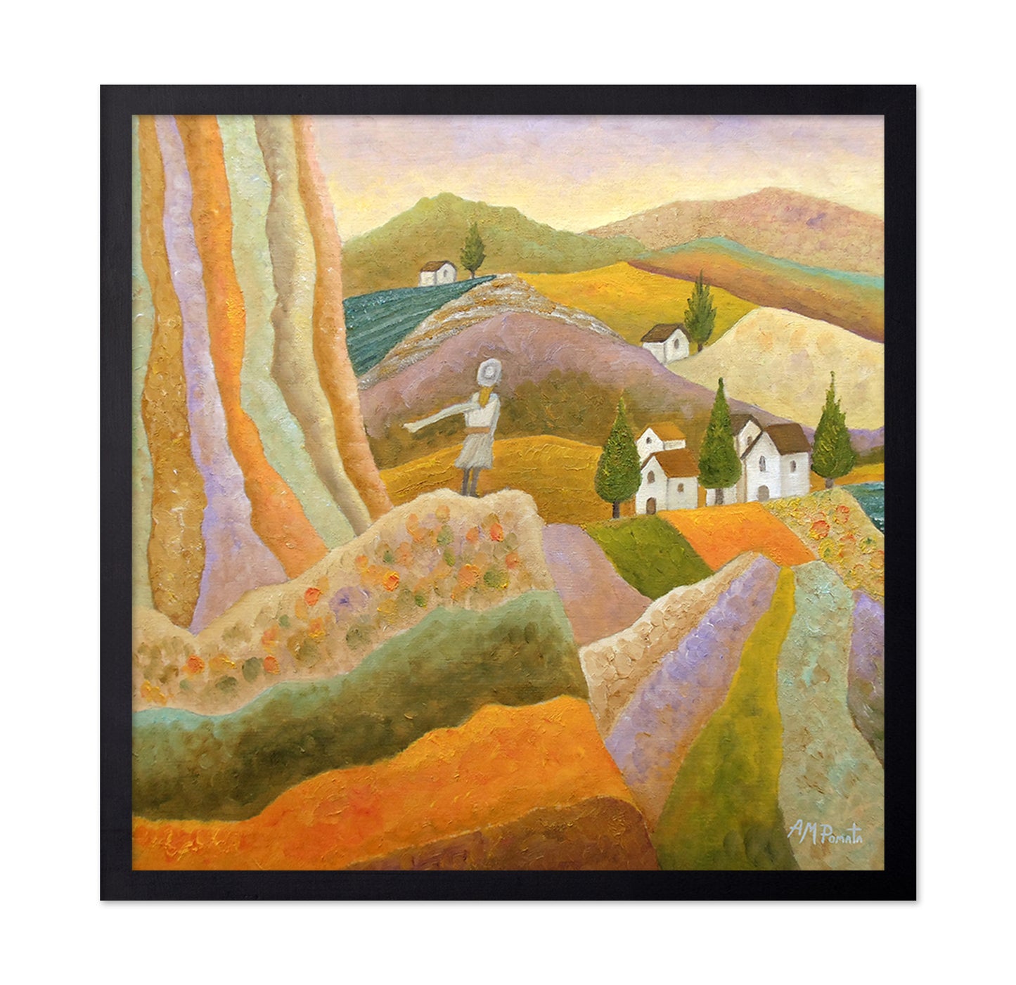 Woman Above Colorful Hills