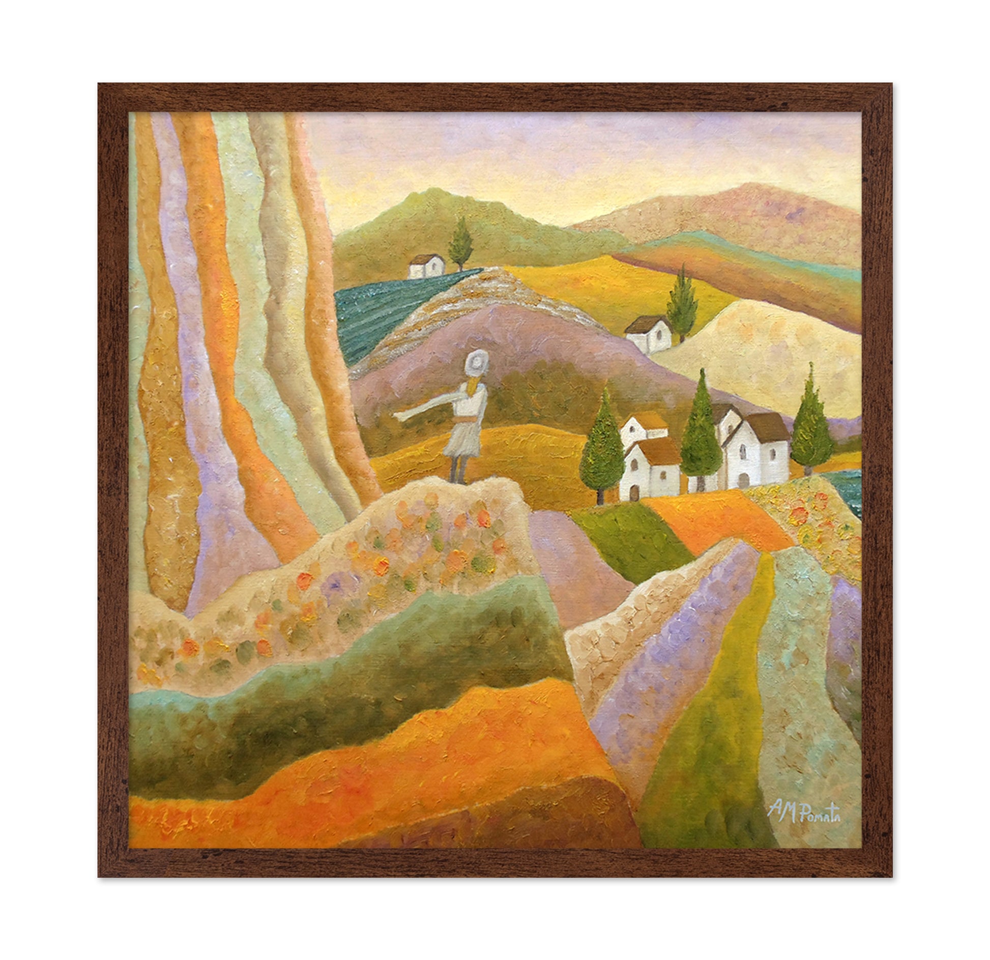 Woman Above Colorful Hills