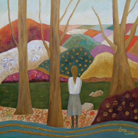 Woman In Forest Landscape