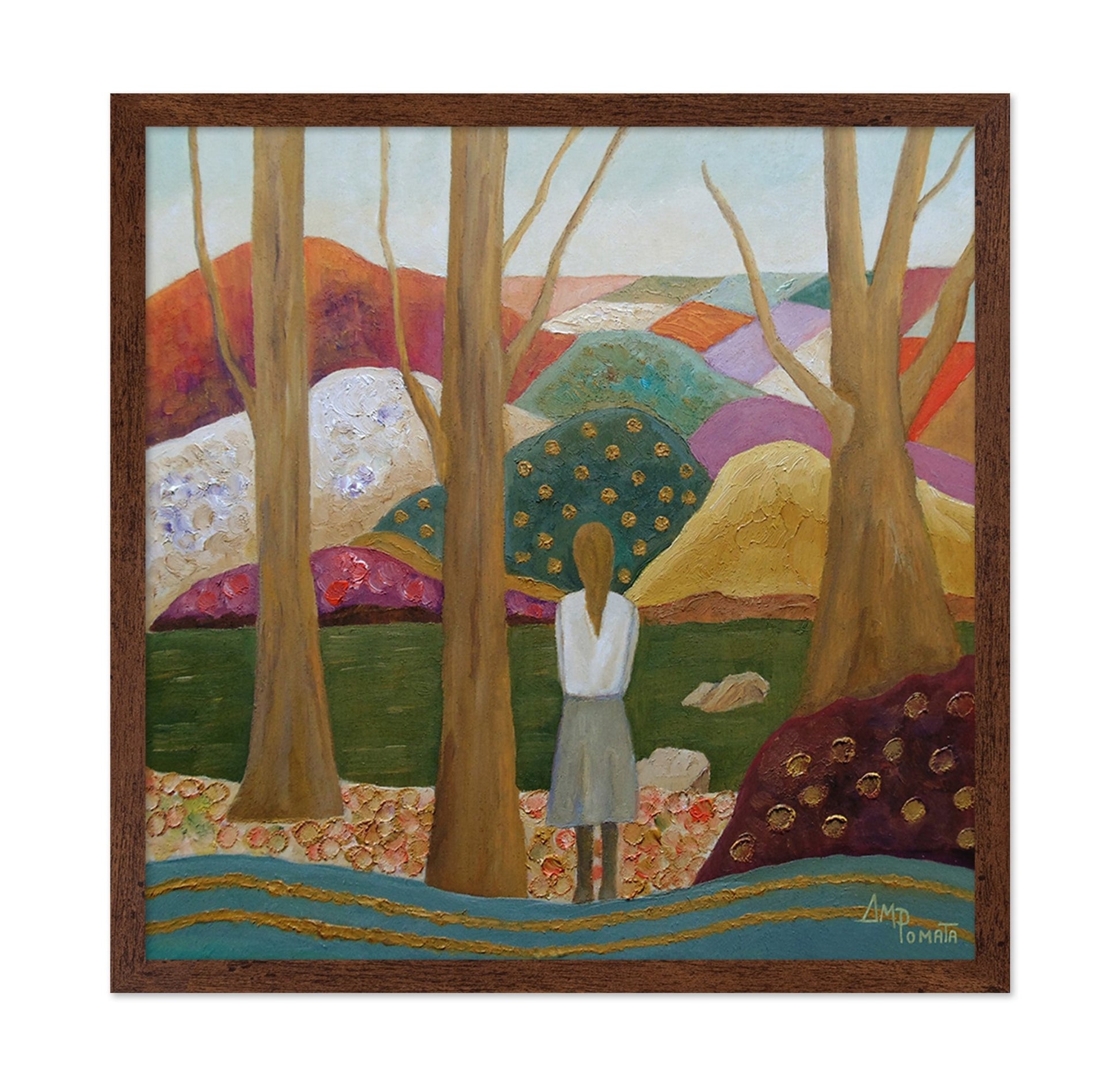 Woman In Forest Landscape