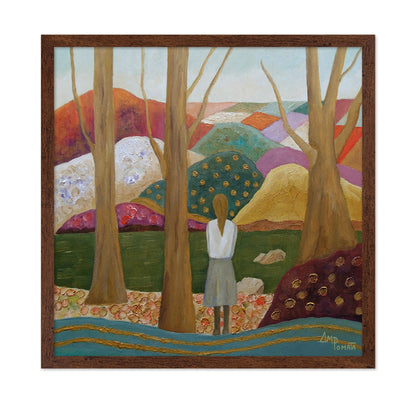 Woman In Forest Landscape