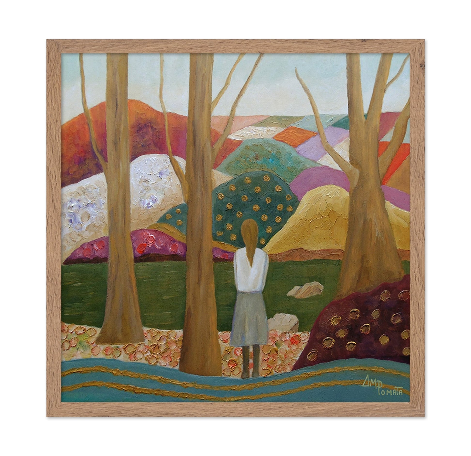 Woman In Forest Landscape
