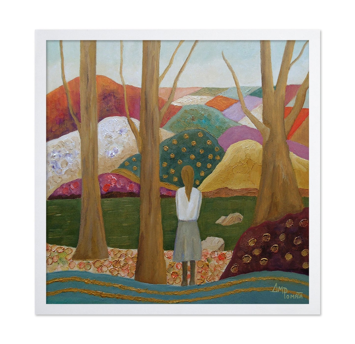 Woman In Forest Landscape