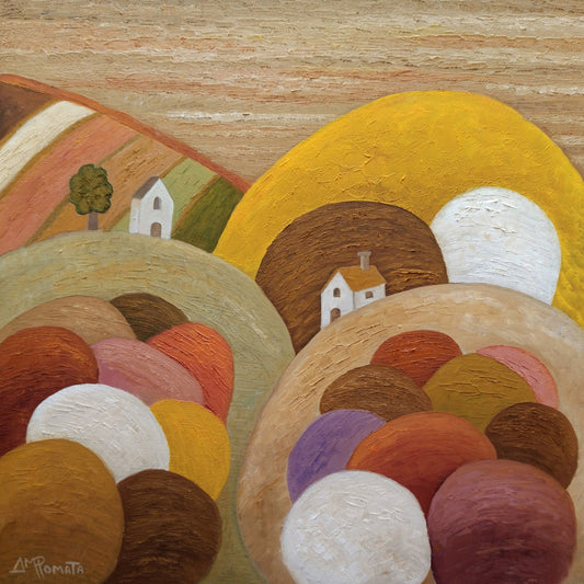 Abstract Hills With Village