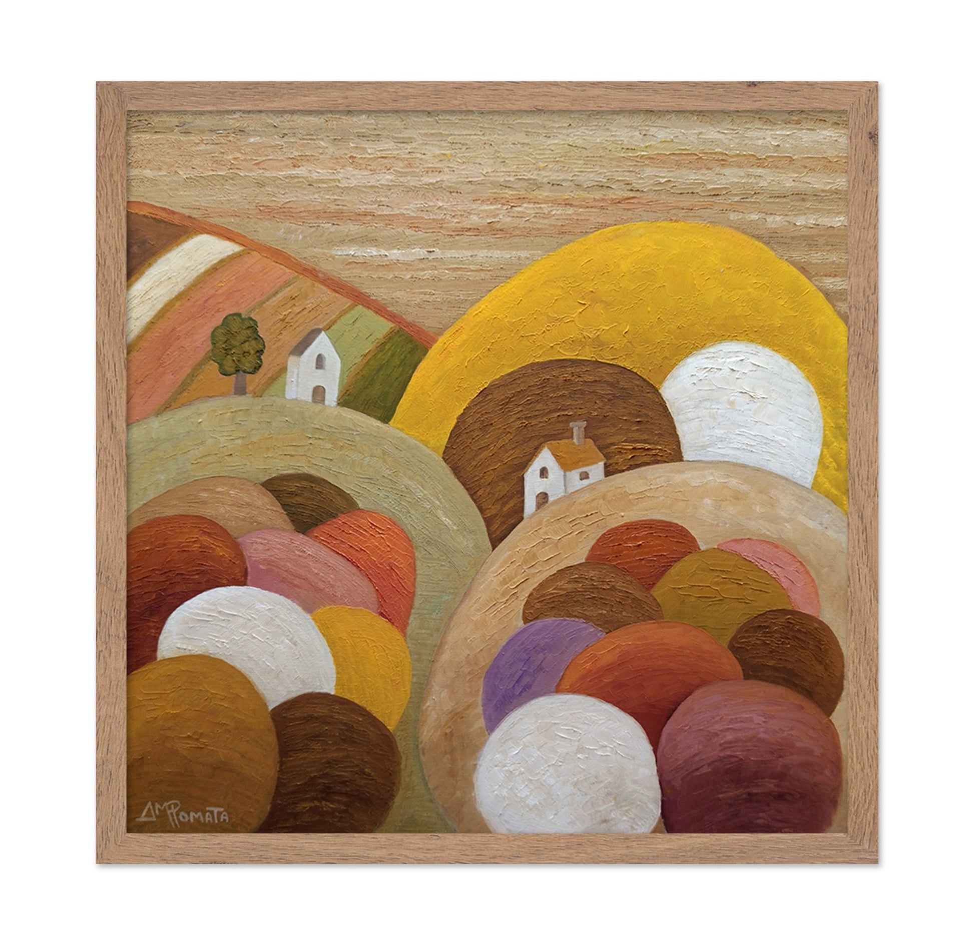 Abstract Hills With Village