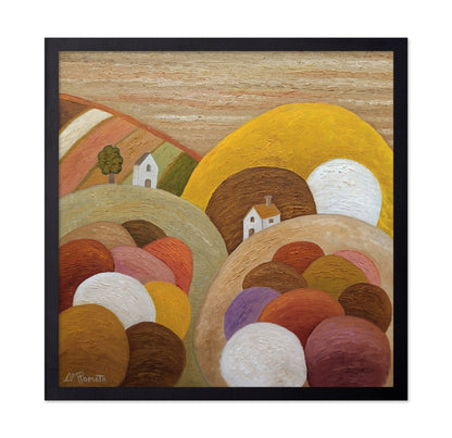 Abstract Hills With Village