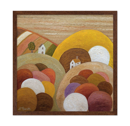 Abstract Hills With Village