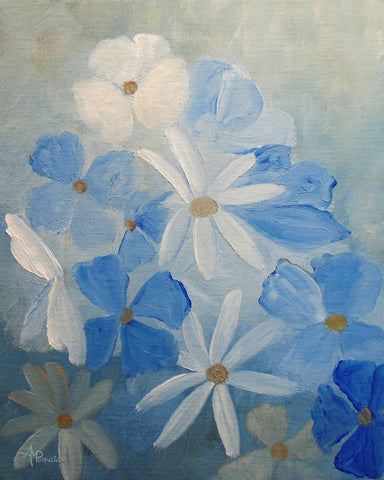 Blue White Floral Bloom