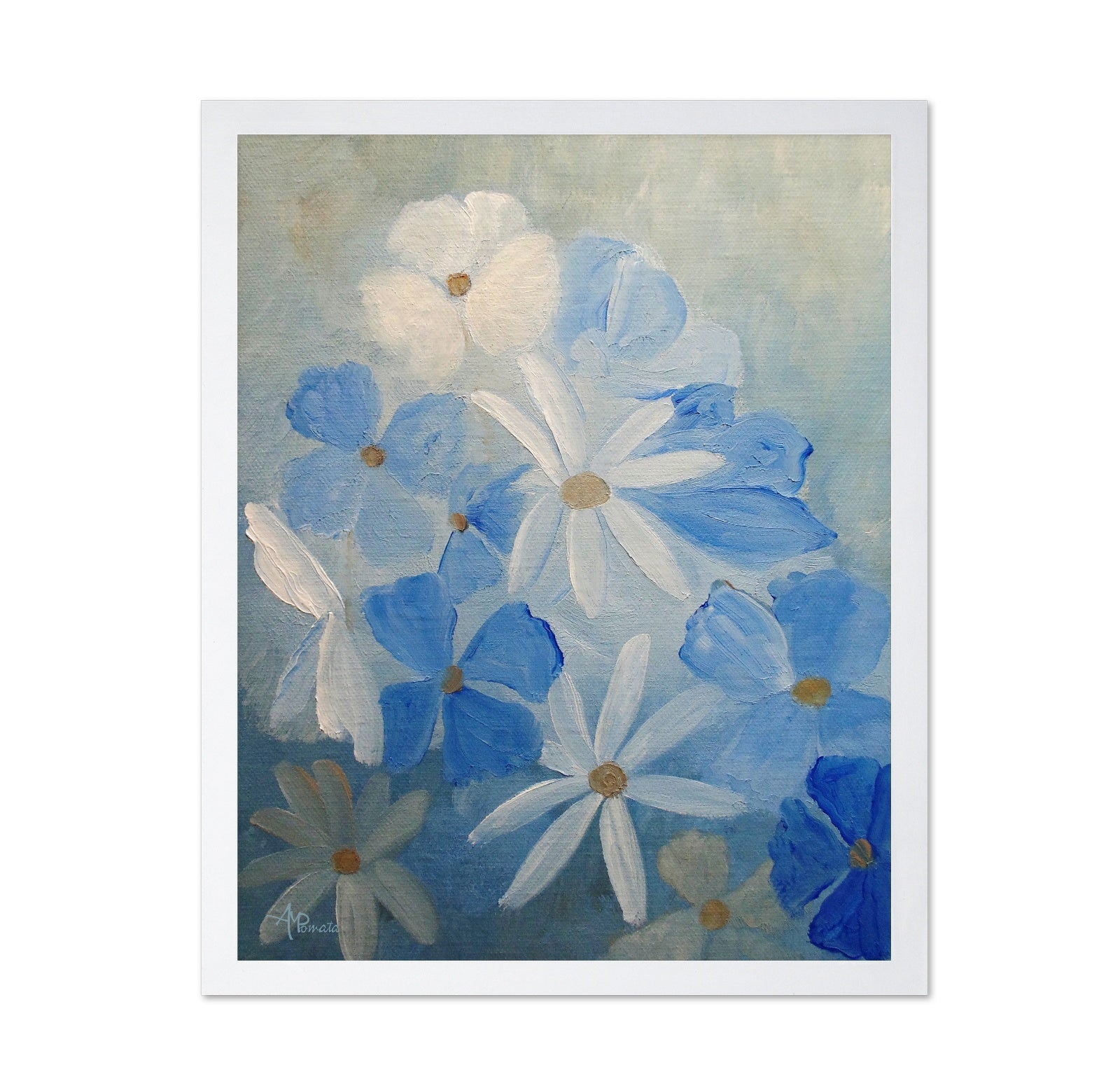 Blue White Floral Bloom
