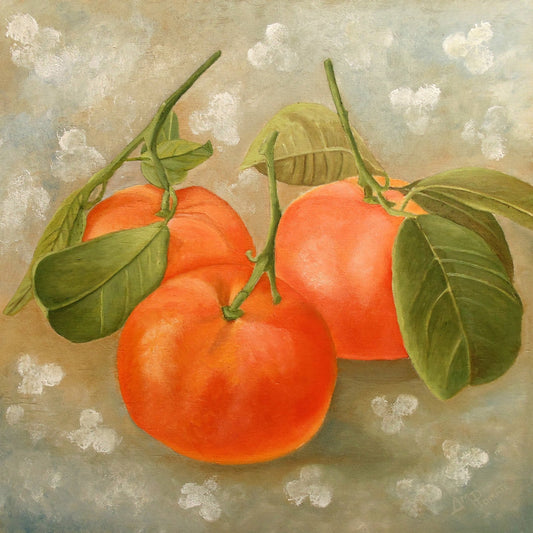 Fresh Oranges With Leaves