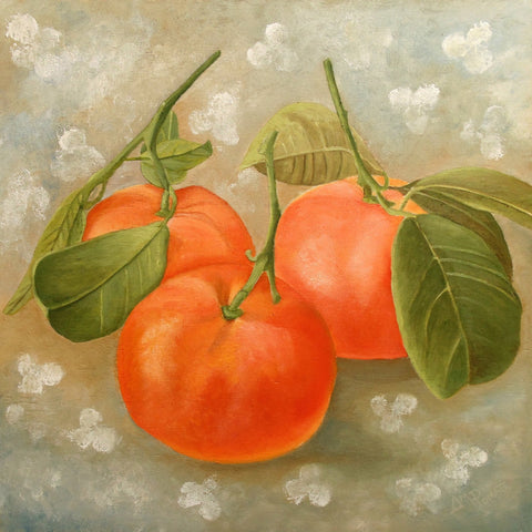 Fresh Oranges With Leaves