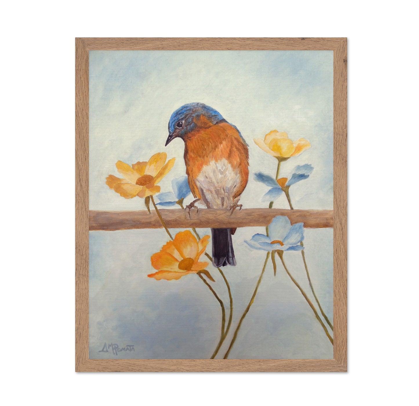 Bluebird On Floral Branch